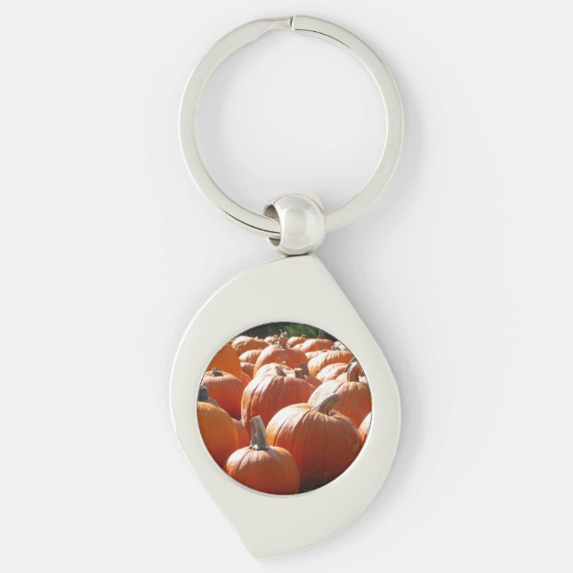 Pumpkins Photo for Fall, Halloween or Thanksgiving Keychain (Front)