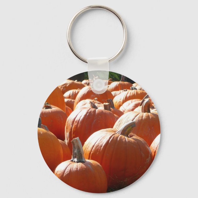 Pumpkins Photo for Fall, Halloween or Thanksgiving Keychain (Front)