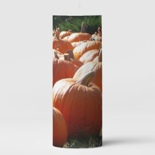 Pumpkins Photo for Fall, Halloween or Thanksgiving Pillar Candle