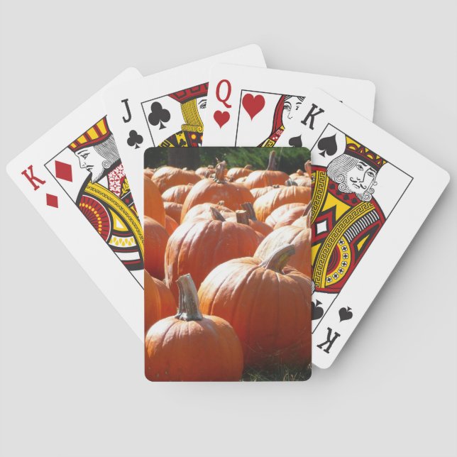 Pumpkins Photo for Fall, Halloween or Thanksgiving Poker Cards (Back)