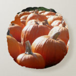 Pumpkins Photo for Fall, Halloween or Thanksgiving Round Pillow