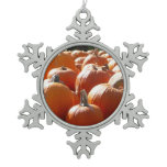 Pumpkins Photo for Fall, Halloween or Thanksgiving Snowflake Pewter Christmas Ornament