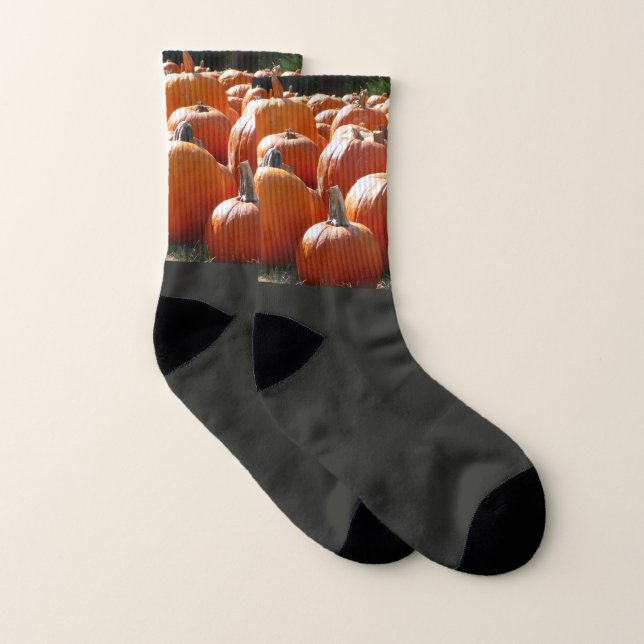 Pumpkins Photo for Fall, Halloween or Thanksgiving Socks (Pair)