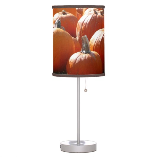 Pumpkins Photo for Fall, Halloween or Thanksgiving Table Lamp (Left)