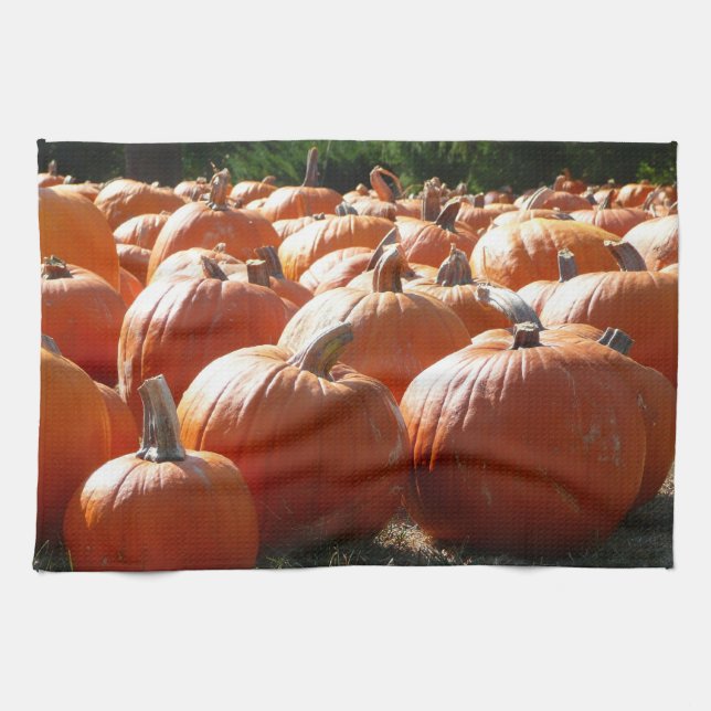 Pumpkins Photo for Fall, Halloween or Thanksgiving Towel (Horizontal)
