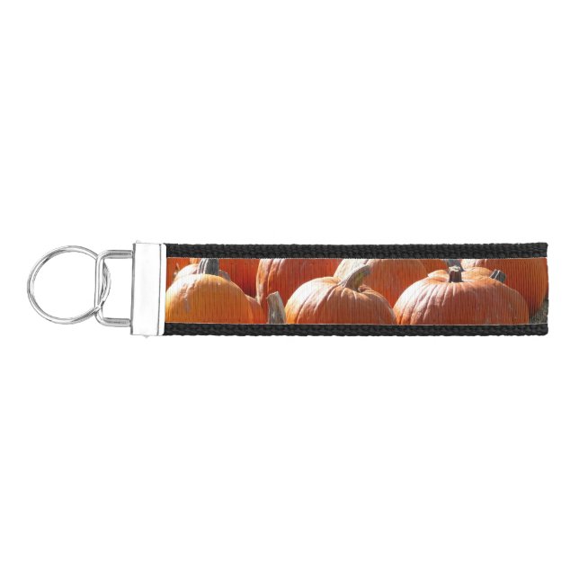 Pumpkins Photo for Fall, Halloween or Thanksgiving Wrist Keychain (Keys on Left)