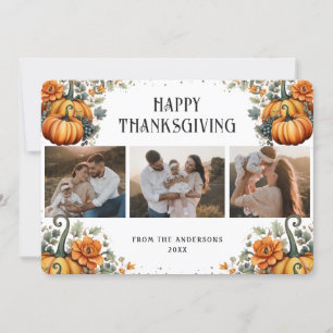 Pumpkins Photo Happy Thanksgiving Card
