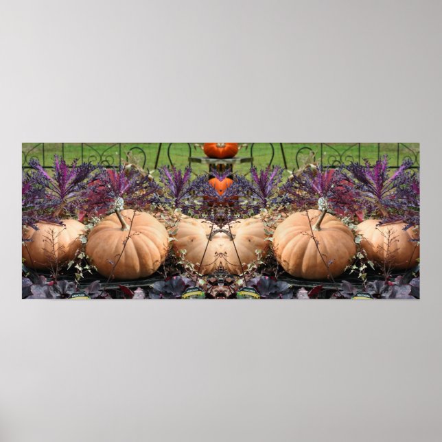 Pumpkins Plants Farm Stand Mirror Abstract Poster (Front)