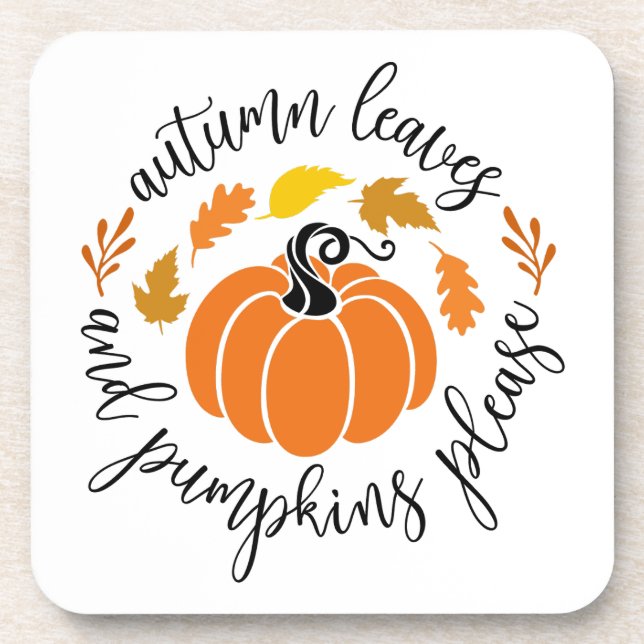 PUMPKINS PLEASE BEVERAGE COASTER (Front)