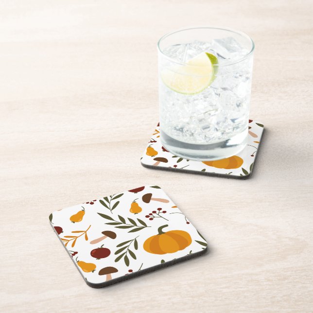 Pumpkins, Pomegranates & Pears Beverage Coaster (Right Side)
