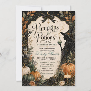 Pumpkins & Potions Halloween Birthday Invitation