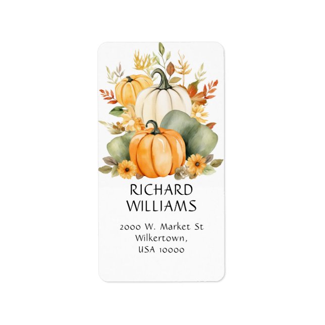 Pumpkins, Pumpkins, Pumpkins Fall Theme Address Label (Front)