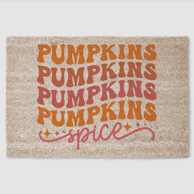 Pumpkins Pumpkins Pumpkins Pumpkins Spice Fiber Doormat (Front)