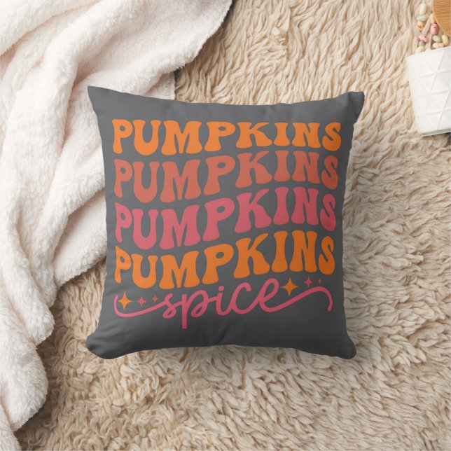 Pumpkins Pumpkins Pumpkins Pumpkins Spice Throw Pillow (Blanket)