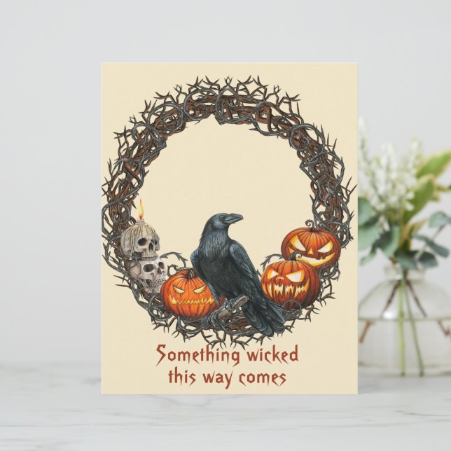 Pumpkins & Raven Wreath Halloween Scrapbook (Standing Front)