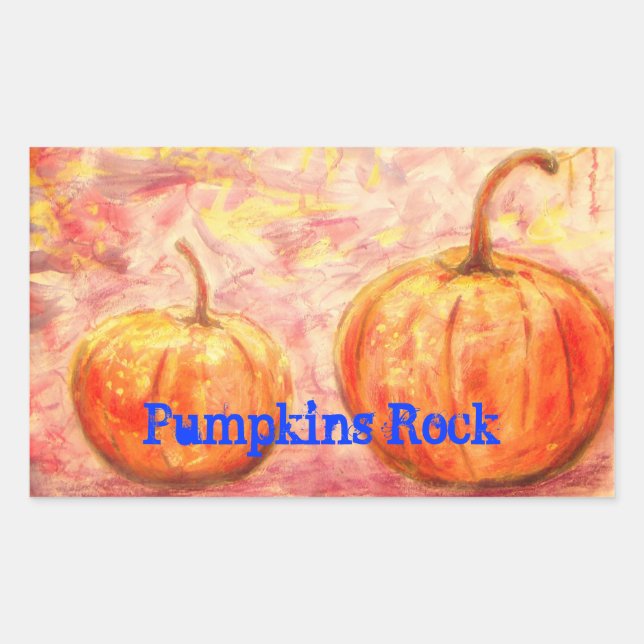 Pumpkins Rock Rectangular Sticker (Front)