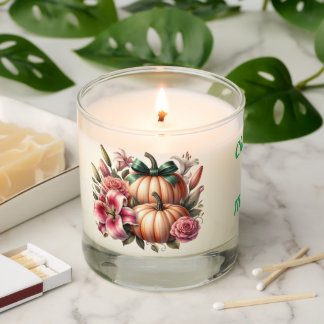 Pumpkins roses lilies custom name scented candle
