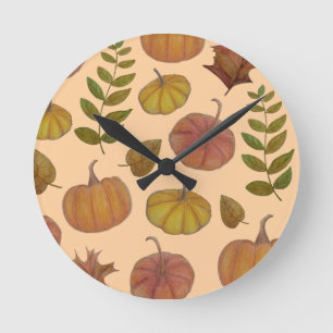 Pumpkins round clock