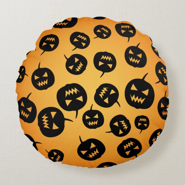 Pumpkins Round Pillow (Front)