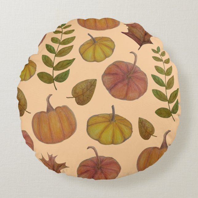 Pumpkins  round pillow (Front)