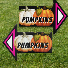 Pumpkins Sale Arrow Roadside Sign