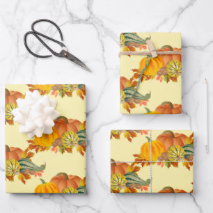 Pumpkins Seamless Pattern Wrapping Paper Sheets