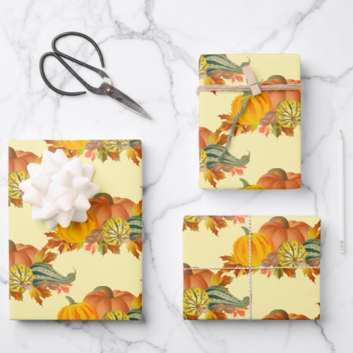 Pumpkins Seamless Pattern  Wrapping Paper Sheets