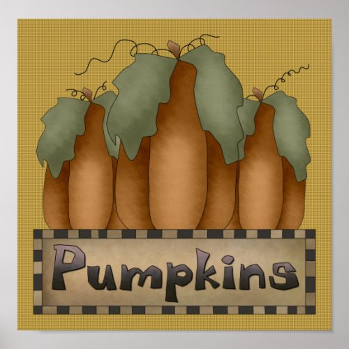 Pumpkins SignPrint Poster