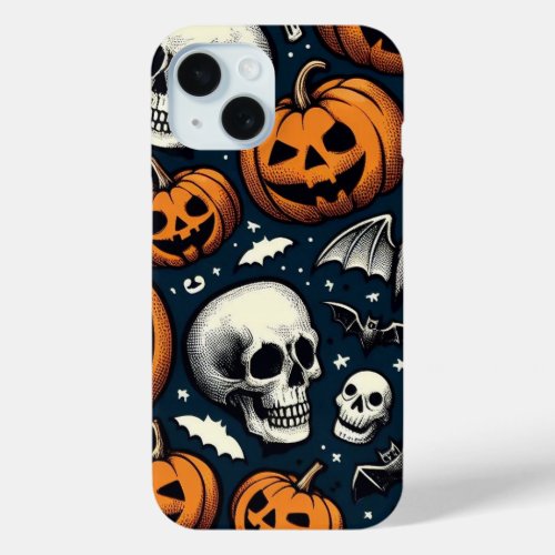 Pumpkins  Skulls iPhone 15 Case