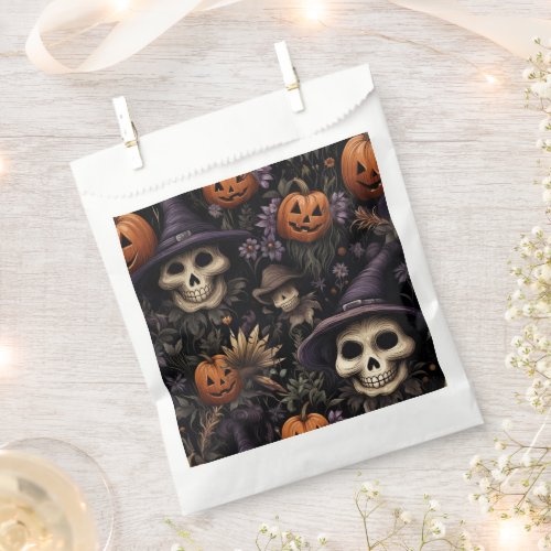 Pumpkins Skulls Flowers Halloween  Favor Bag