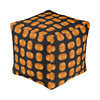 Pumpkins Small Cube Pouf 13" x 13" x 13"