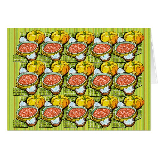 Pumpkins, Soup and Striped Background Cards (Front Horizontal)