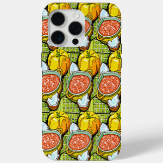 Pumpkins & Soup Pattern Autumn Halloween iPhone 15 Pro Max Case
