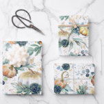 Pumpkins Succulents Gold Greenery Eucalyptus Fall Wrapping Paper Sheets<br><div class="desc">Gold pumpkins,  eucalyptus leaves and succulents wrapping paper</div>