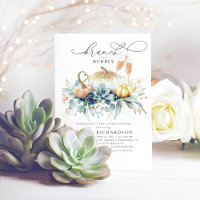 Pumpkins Succulents Greenery Fall Bridal Shower