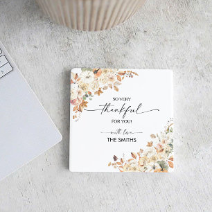 Pumpkins Thanksgiving Dinner Square Paper Coaster