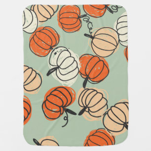 Pumpkins: Thanksgiving seamless pattern. Baby Blanket