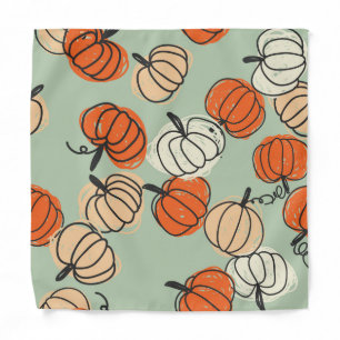 Pumpkins: Thanksgiving seamless pattern. Bandana