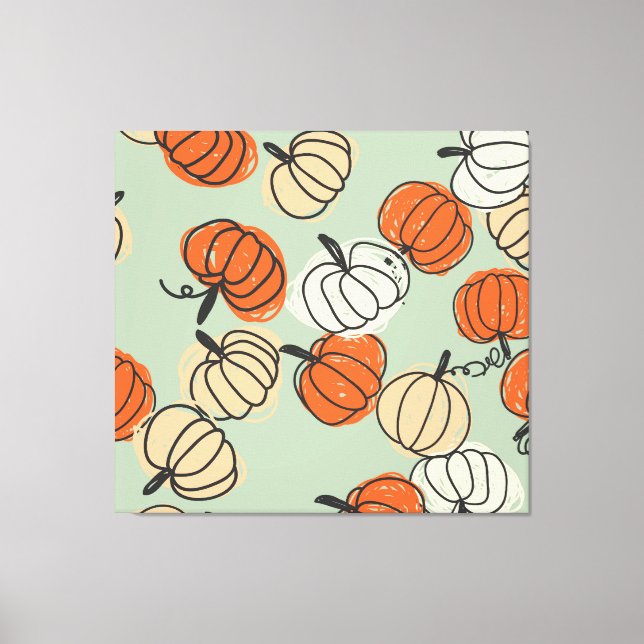 Pumpkins: Thanksgiving seamless pattern. Canvas Print (Front)