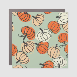 Pumpkins: Thanksgiving seamless pattern. Car Magnet