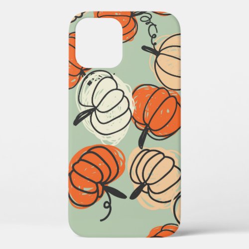 Pumpkins Thanksgiving seamless pattern iPhone 12 Case