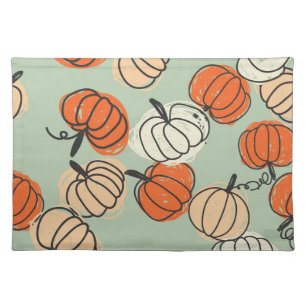 Pumpkins: Thanksgiving seamless pattern. Cloth Placemat