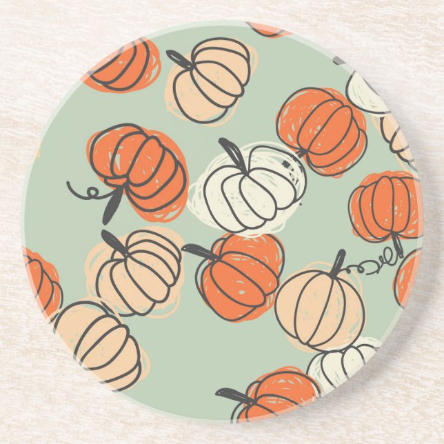 Pumpkins: Thanksgiving seamless pattern. Coaster (Front)
