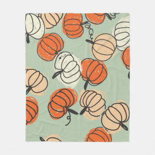 Pumpkins: Thanksgiving seamless pattern. Fleece Blanket