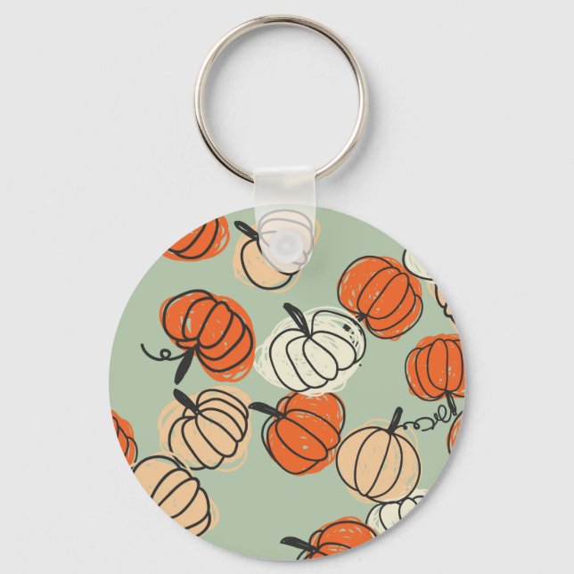 Pumpkins: Thanksgiving seamless pattern. Keychain (Front)