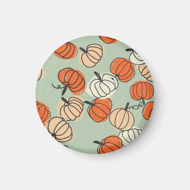 Pumpkins: Thanksgiving seamless pattern. Magnet (Front)