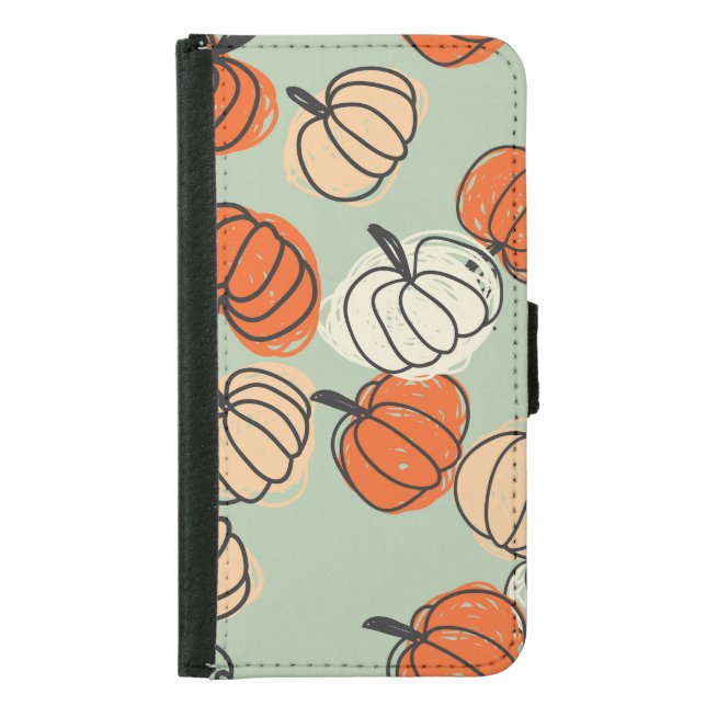 Pumpkins: Thanksgiving seamless pattern. Samsung Galaxy Wallet Case (Front)