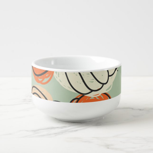 Pumpkins: Thanksgiving seamless pattern. Soup Mug (Front)