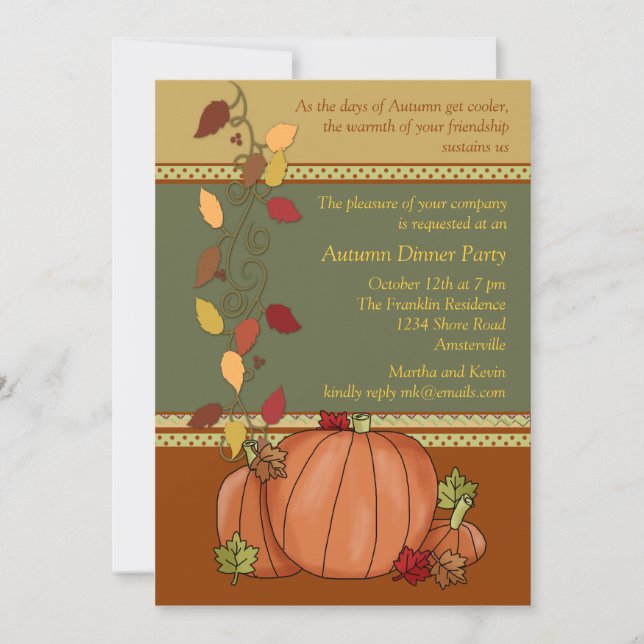 Pumpkins Three Invitation (Front)