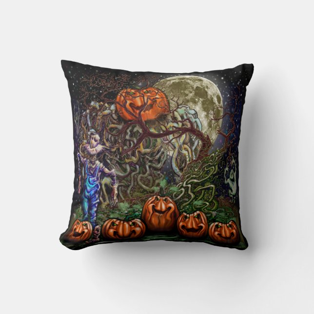 Pumpkins Throw Pillow (Front)